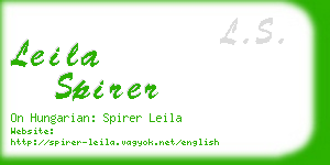 leila spirer business card